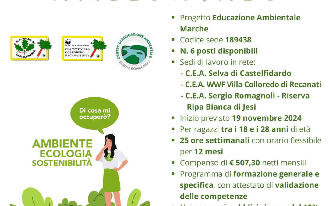 BANDO DI SERVIZIO CIVILE AMBIENTALE 2024