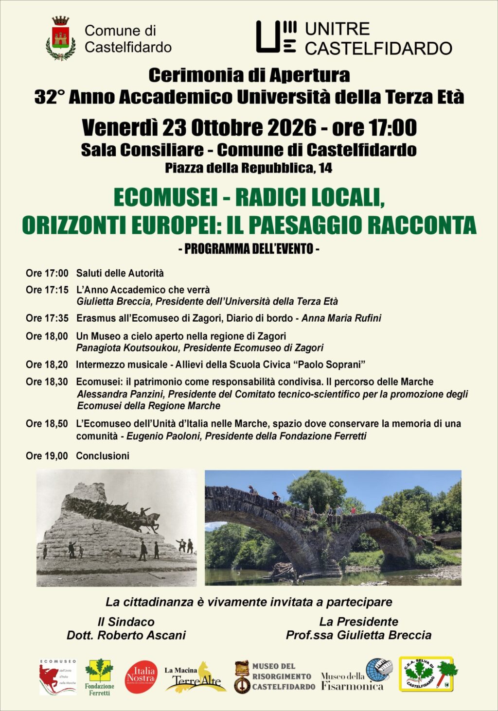 ECOMUSEI-RADICI LOCALI, ORIZZONTI EUROPEI: IL PAESAGGIO RACCONTA 23/10/2026